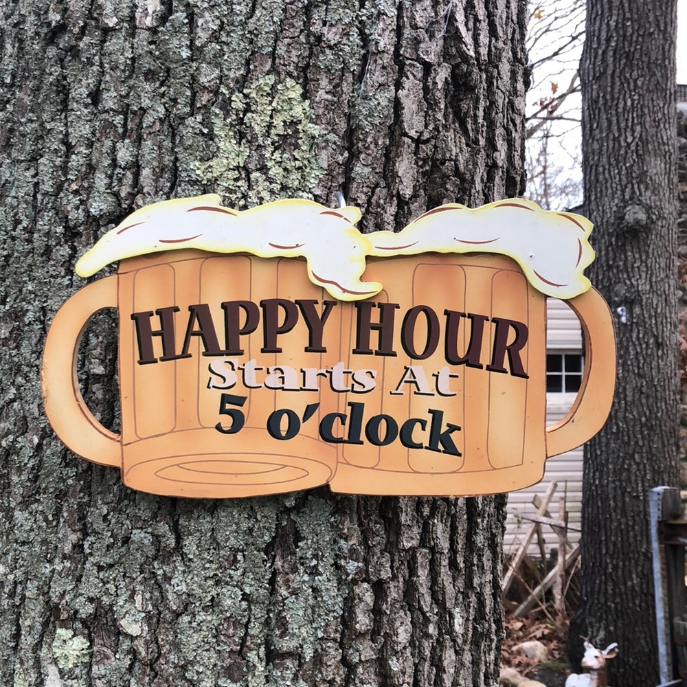 Happy Hour Sign man cave garage bar